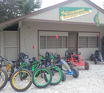 E-bikes and pedal carts for rent