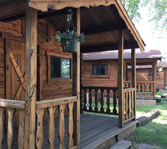 Geneseo Campground log cabins