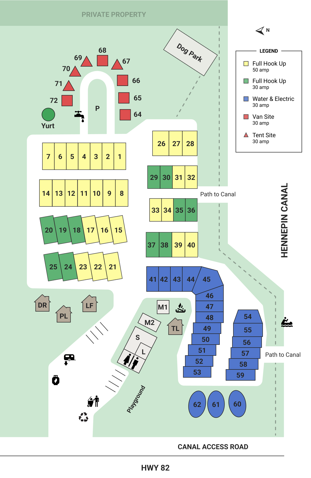 Geneseo Campground Facilities Map