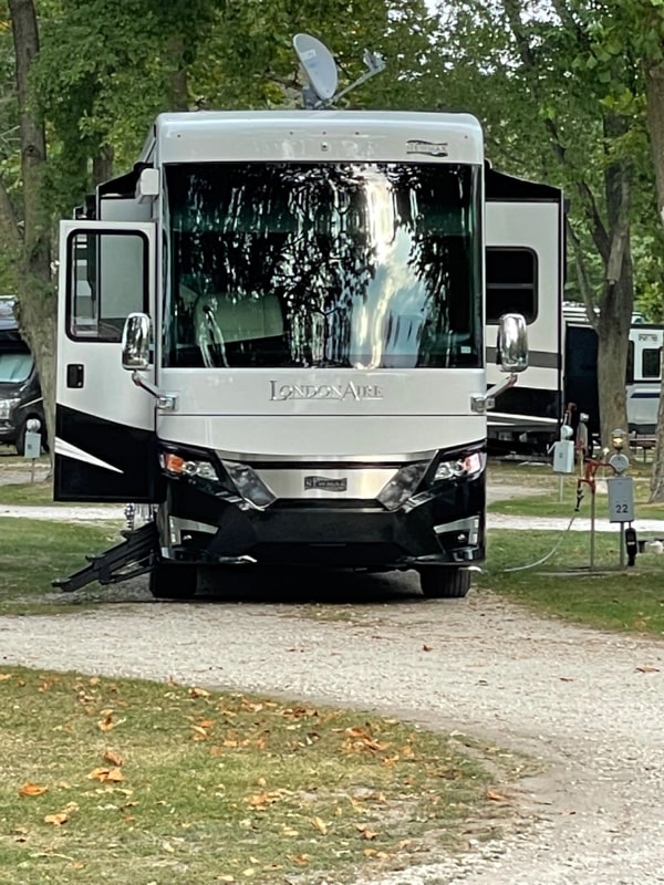 RV site with hookups