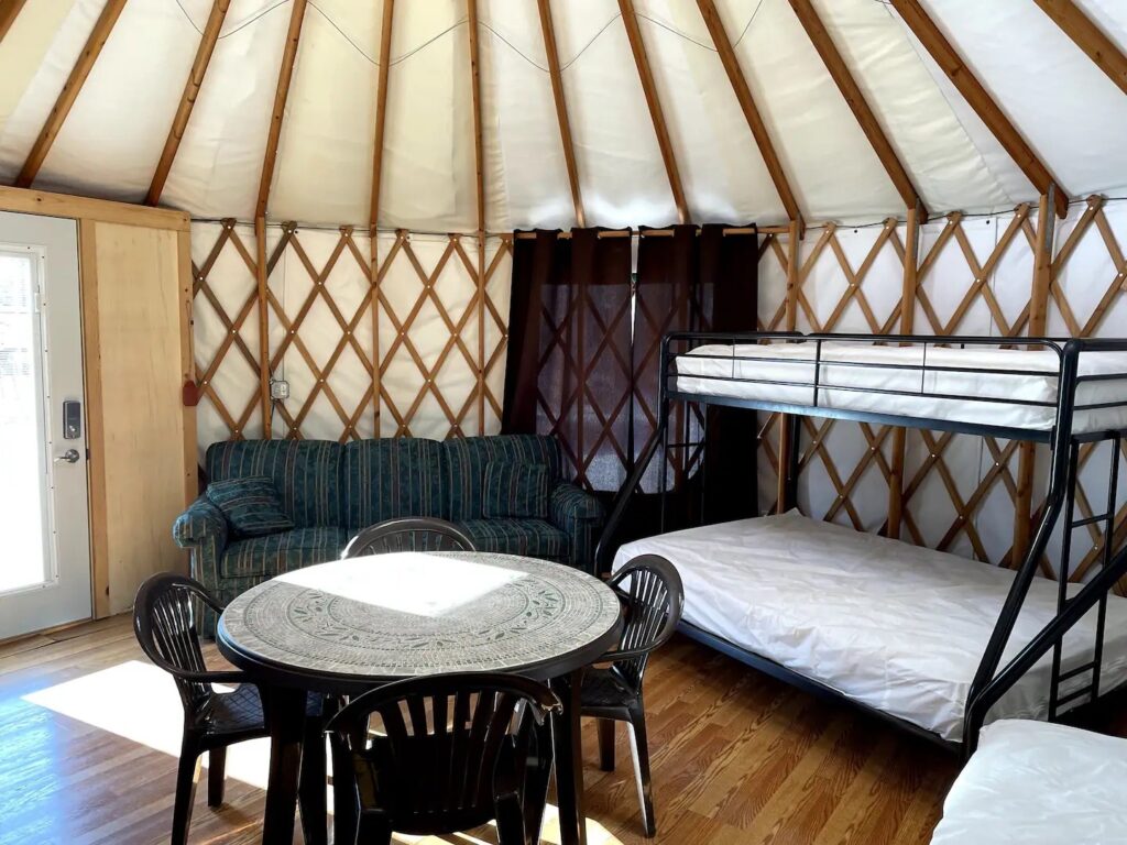 Yurt sleeping area